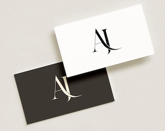 A&J Initials Wedding Monogram Logo: Modern Minimalist Couples Design (Digital Download)