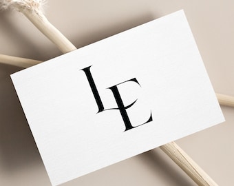 L&E Initials Wedding Monogram Logo: Modern Minimalist Couple Logo Design (Digital Download)