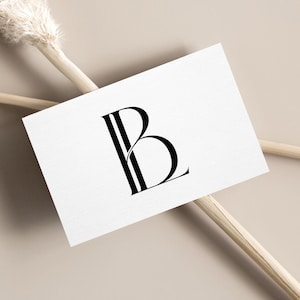 B&L Initials Monogram Wedding Logo: Modern Minimalist Design (Digital Download)