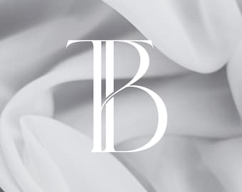 B&T Initials Wedding Monogram Logo: Modern Minimalist Couples Design (Digital Download)