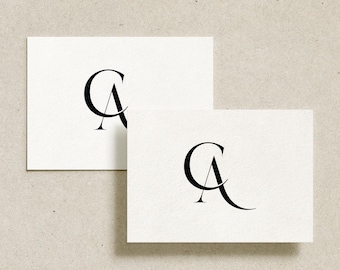 C&A Initials Wedding Monogram Logo: Modern Minimalist Couples Design (Digital Download)