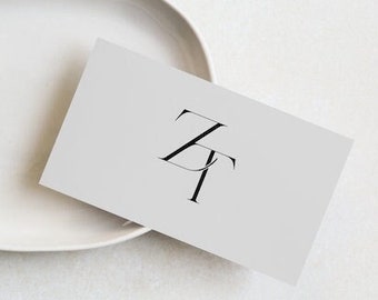 Z&T Initials Monogram Wedding Logo: Modern Minimalist Couple Logo Design (Digital Download)