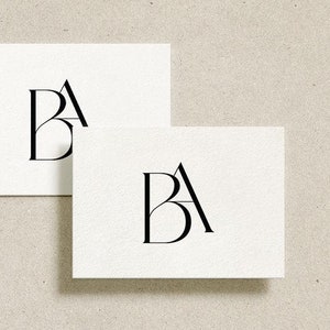 BA Monogram Wedding Logo: Modern Minimalist Design (digital Download ...
