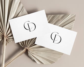 C&D Wedding Monogram Logo: Modern Minimalist Design (Instant Digital Download)