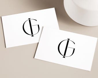 I&G Initials Wedding Monogram: Minimalist Couples Initials Logo Design (Digital Download)