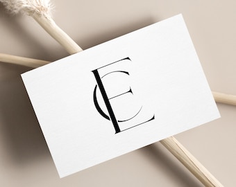 C&E Initials Monogram Wedding Logo: Modern Minimalist Design (Digital Download)