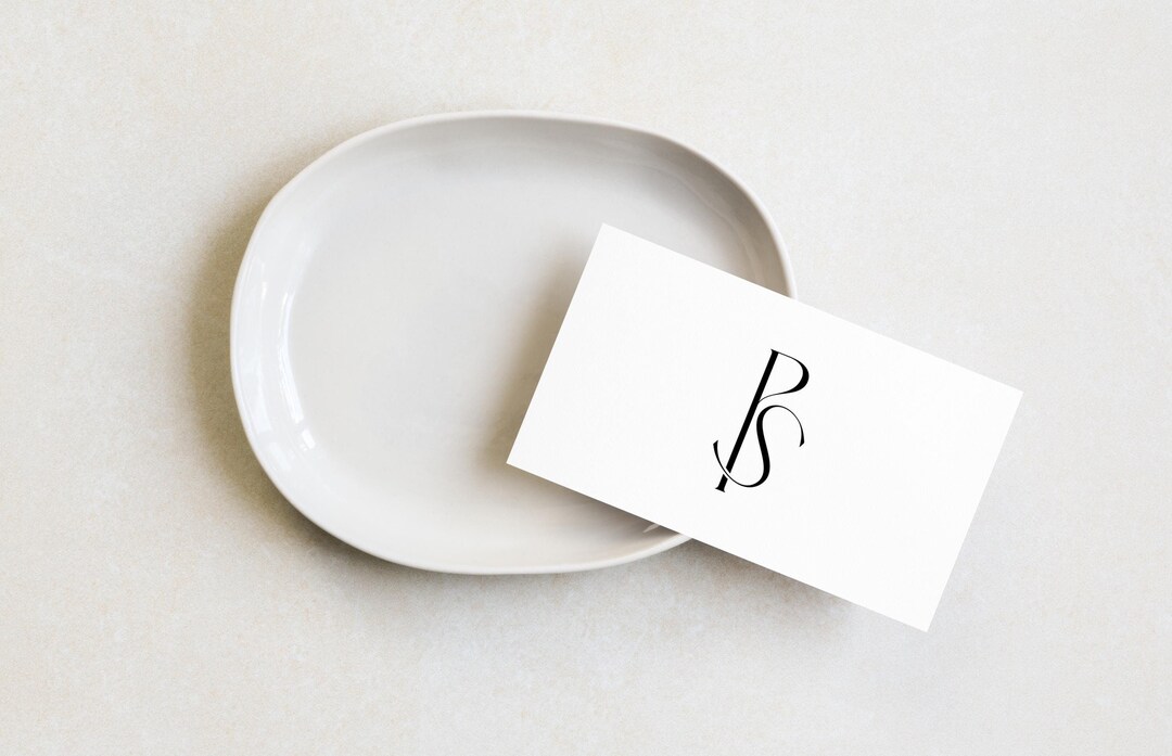 Ps Initals P&S Initials Monogram Wedding Logo: Modern Minimalist Design (digital ...