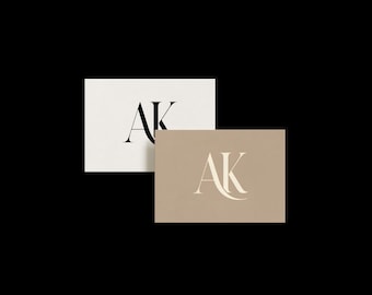 A&K Initials Wedding Monogram Logo: Modern Minimalist Couples Design (Digital Download)