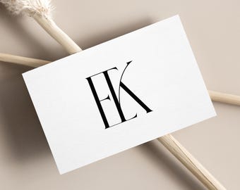 E&K Initials Wedding Monogram: Modern Couple Logo Design (Digital Download)