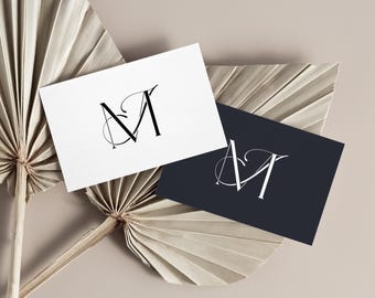 M&J Initials Wedding Monogram Logo: Elegant Minimalist Design (Digital Download)