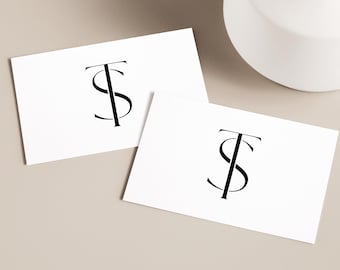 T&S Initials Wedding Monogram Logo: Modern Minimalist Couples Design (Digital Download)