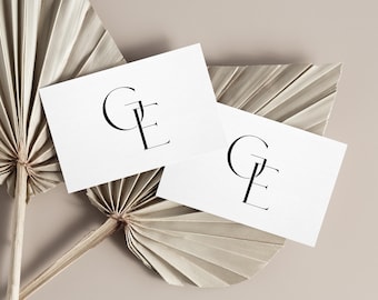 G&E Initials Monogram Wedding Logo: Elegant Minimalist Design (Digital Download)