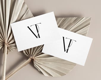 V&T Monogram Initials Wedding Logo: Modern Minimalist Design (Digital Download, .png .svg .jpeg Files)