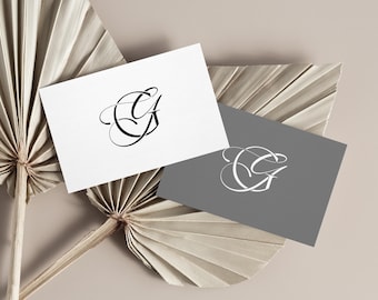 G&G Initials Monogram Wedding Logo: Elegant Minimalist Design (Digital Download)