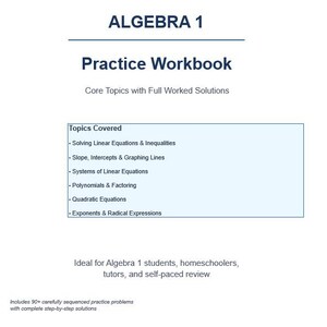 Algebra 1 Practice Workbook
