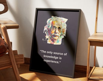 Poster con citazioni di Albert Einstein: stampa digitale ispiratrice con pensieri e detti famosi per l'arredamento della casa