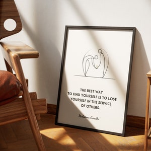 Mahatma Gandhi Digital Poster, Inspirational Gandhi Wall Art, Indian Leader Print, Peaceful Gandhi Artwork,Unique Home Decor, Multiple Sizes