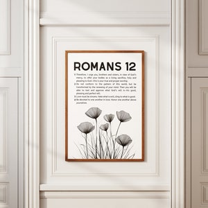 Romans 12 Printable Poster | Christian Wall Art | Multiple Size Options | Inspirational Scripture Decor | High-Resolution Digital Download