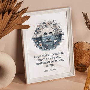 Albert Einstein Quotes Digital Poster, Instant Download, Motivational Wall Art, Inspirational Home Decor, Printable Gift, Multiple Sizes