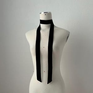 Langer Skinny Schal schwarz, Halstuch schmaler Chocker, Fliege klassisch