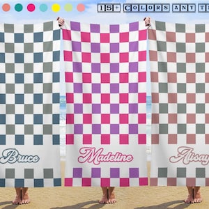 Custom Beach Towel Personalized Name Bath Towel Colorful Mint Beach Towel With Name Outside Birthday Vacation Gift for bachelor party shower