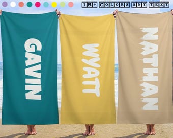 CustomNameBeachTowel,FontStyleCustomizable,BoldFontsForYourName,NameOnTowelDesign,KidsName,SoftFabricPersonalized,SoftFabricPersonalized