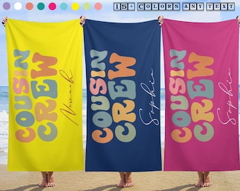 Weekend trip,family vacation,Matching Cousin Trip Gift,Family Vacation Beach Towel,Pool Birthday Party Towel bachelor party shower Summer