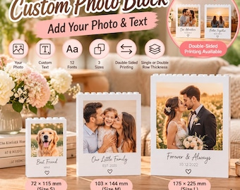 Custom Photo Building Block, Personalized Photo Brick, Custom Picture Keepsake, Family Couple Pet Gift, Anniversary Wedding Gift