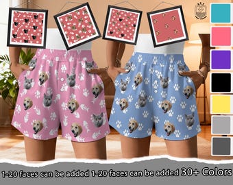 Women custom Face Pajama Shorts/text-birthday party gift-bachelor party gift/sister-women short-family,Casual Shorts