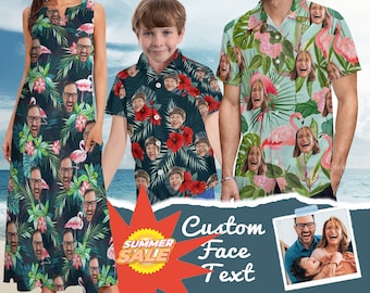 Custom hawaiian shirt with photo/text-birthday party gift-bachelor party gift-gift for dad/grandpa-Shirt with name/text-birthday pool party