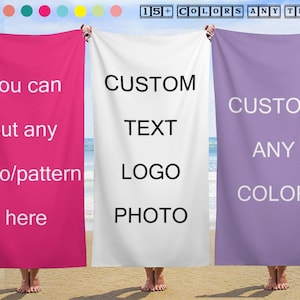 Benutzerdefinierte Strand Handtuch Geburtstag Pool-Party Geburtstagsgeschenk für Tochter Strand Handtuch mit Textlogo Geburtstag Urlaub Geschenk für Junggesellenabschied Dusche