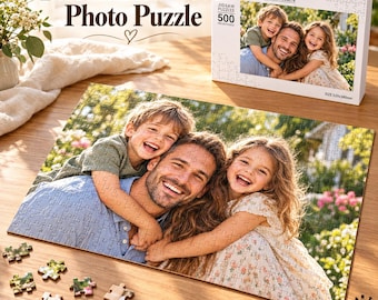 Personalized Wooden Photo Puzzle, Custom Jigsaw Puzzle From Your Picture, Family or Pet Photo Gift, Anniversary and Birthday Keepsake