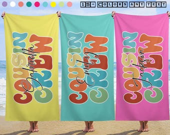 Matching Cousin Trip Gift,Family Vacation Beach Towel,Kids Pool Birthday Party Towel Birthday Vacation Gift for bachelor party shower Summer