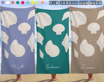 CustomNameBeachTowel,birthday beach towel,gift for beach lovers,NameOnTowelDesign,KidsName,family beach day towel,seaside relaxation towel