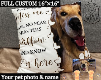 Dog Memorial Pillow,Pet Memorial Gift,Custom Loss of Pet Sympathy Gift with Pet&#39;s Picture,Pet Loss Gift,gift for dog cat lover,dog mom gift