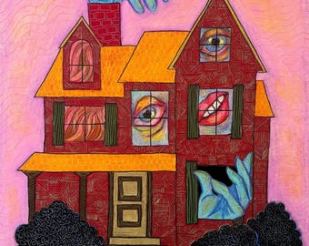 Pick Me Original Öl-Pastell Kunstdruck in Schwarz Matt (11x14)