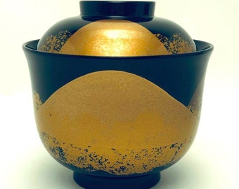 240401-0003 | Antique Soup Bowl| Lacquerware | Japanese Tableware | Wajima - Nuri