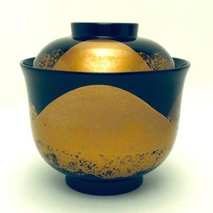240401-0003 | Antique Soup Bowl| Lacquerware | Japanese Tableware | Wajima - Nuri