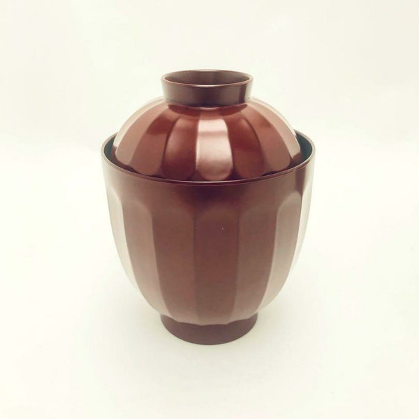 240412-0045 | Antique Soup Bowl| Lacquerware | Japanese Tableware | Wajima - Nuri | Kikuwari small soup bowl, vermilion with black inside