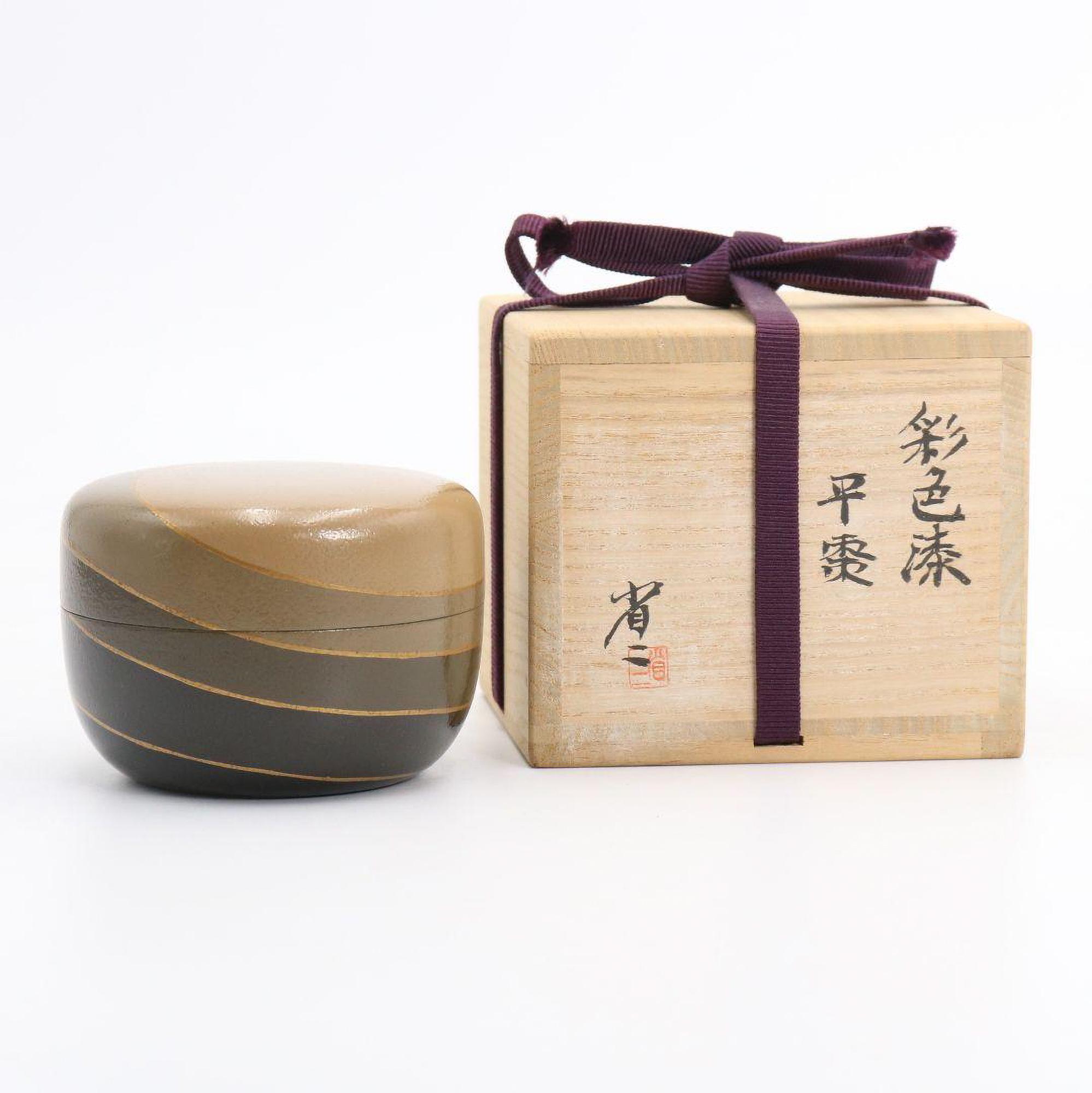 日本のアンティークカラー漆塗り平棗茶道具、241123-a-0728 - Etsy 日本