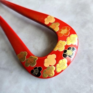 Japan Traditional Comb Kushi Kanzashi Lacquer hair accessory Maki-e wooden,241025-a-0711