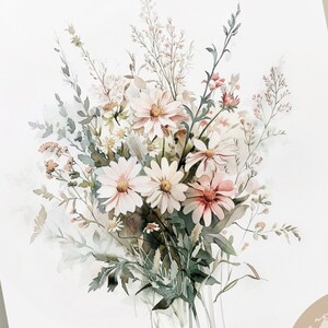 Carte imprimable bouquet de fleurs blanches, Cartes numériques, Carte de remerciement, Pour des amis, Pour les filles, Téléchargement Insta, E-card