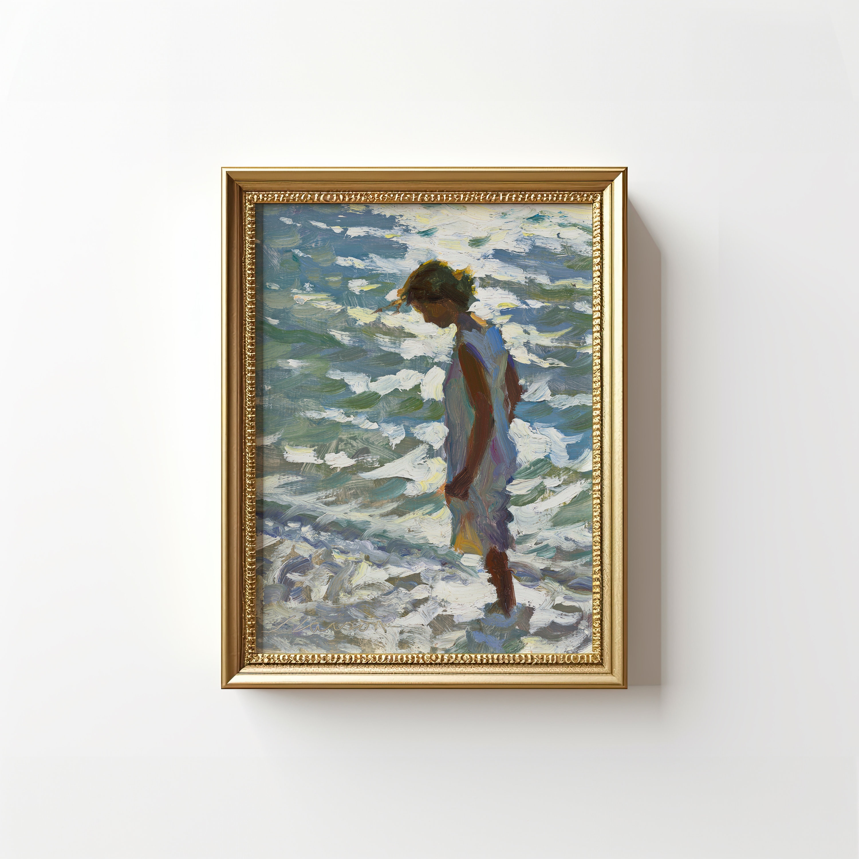 細川真希 原画「People in Seattle 2011」16×26cm Waterland, Paintings from Felsenthal” featured in exhibit by