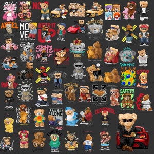 Teddy Bear Png Bundle, Teddy Bear PNG, DTG Printing, Instant download, T-shirt Sublimation Digital File , Designs Graffiti Png for Tshirt