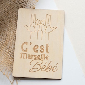 Carte postale en bois - expression du sud