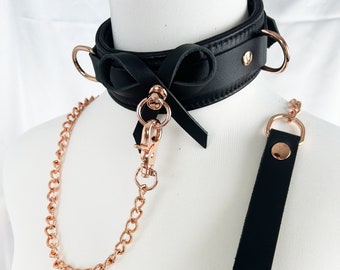 Black Leather BDSM Fetish Collar,collar and Leash for Woman,bdsm