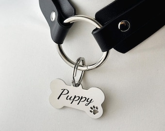 Custom Engraved BDSM Collar | Handmade Cowhide Leather Puppy Choker