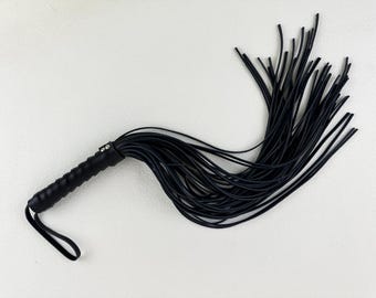 Leather Flogger with Braided handle,Handmade BDSM Fetish whip,Genuine Cowhide 30 Tails Flogger