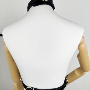 Adjustable Leather BDSM Body Harness | Cowhide Choker image 3