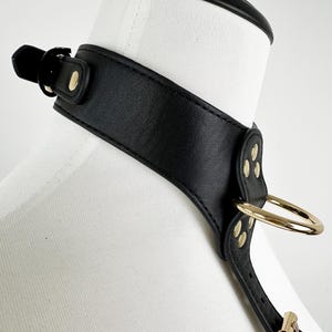 Adjustable Leather BDSM Body Harness | Cowhide Choker image 2